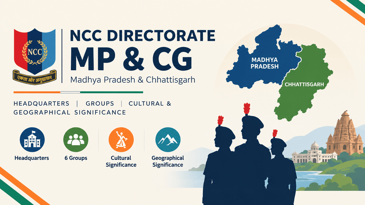 Madhya Pradesh and CG NCC Directorate : Headquarters, Groups, Cultural and Geographical Significance Chattisgarh Directorate - NCC JOURNEY